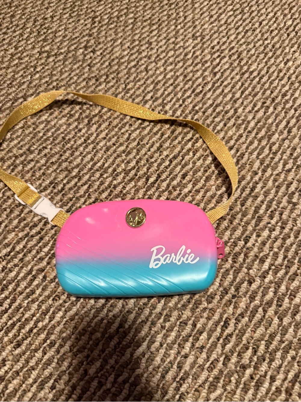 Barbie Pink and Blue Ombre Belt Bag with Gold Strap